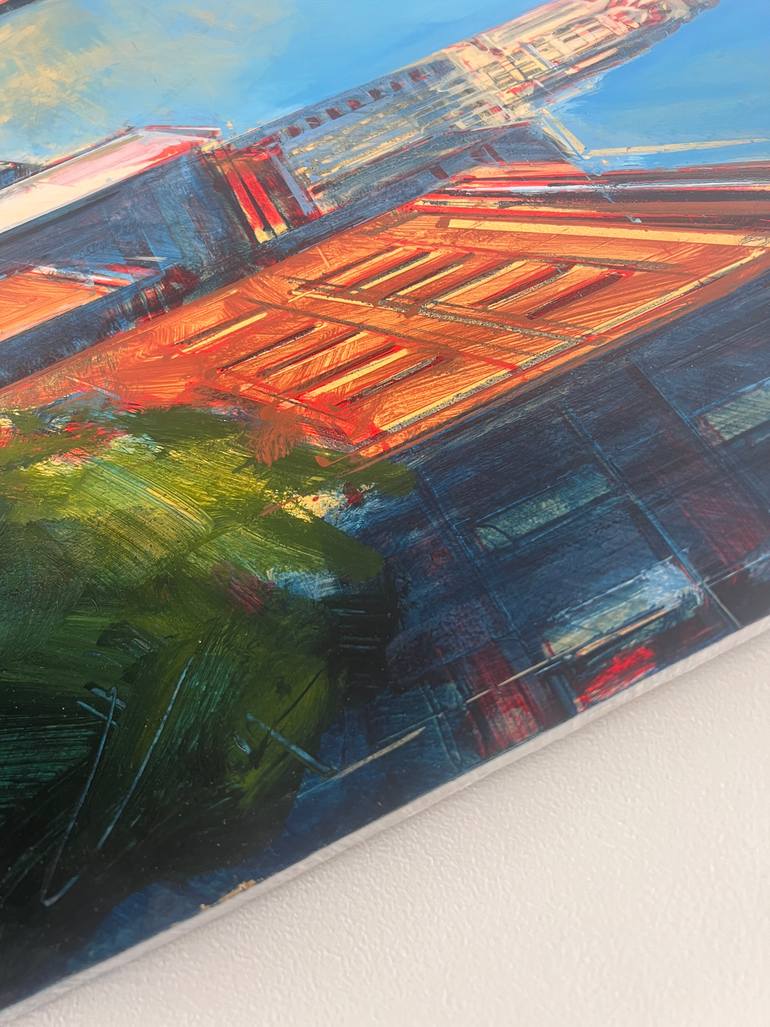 Original Abstract Expressionism Cities Painting by Tom Voyce
