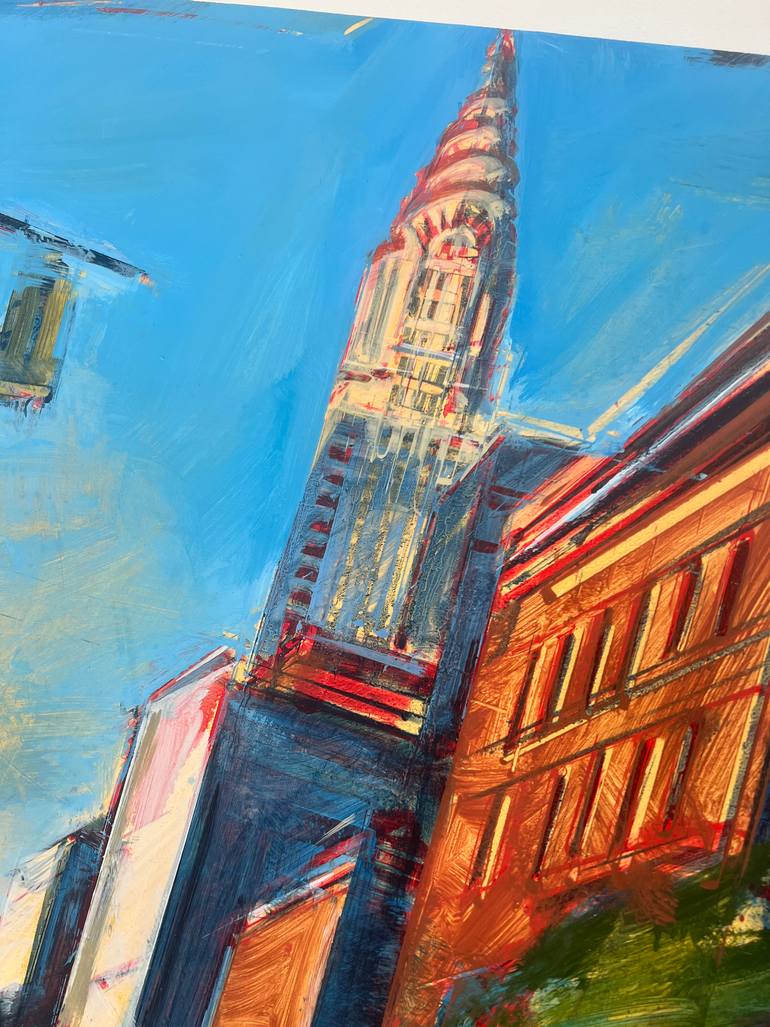 Original Abstract Expressionism Cities Painting by Tom Voyce