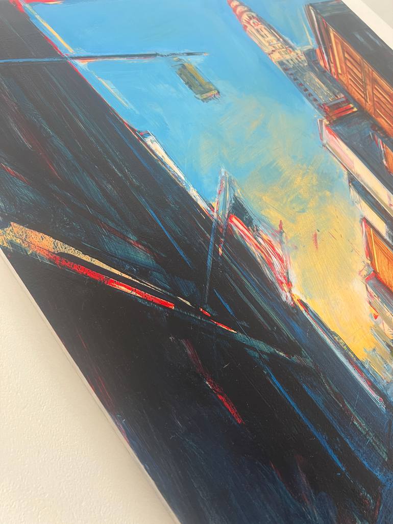 Original Abstract Expressionism Cities Painting by Tom Voyce