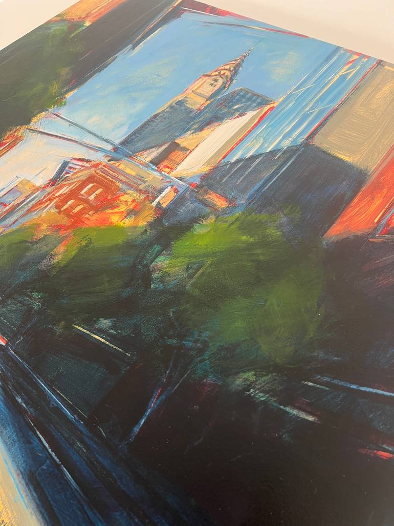 Original Painterly Abstraction Cities Painting by Tom Voyce