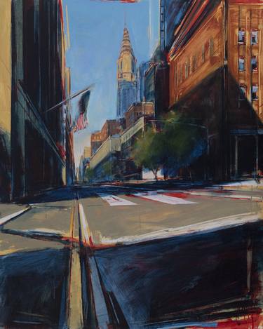 Original Painterly Abstraction Cities Painting by Tom Voyce