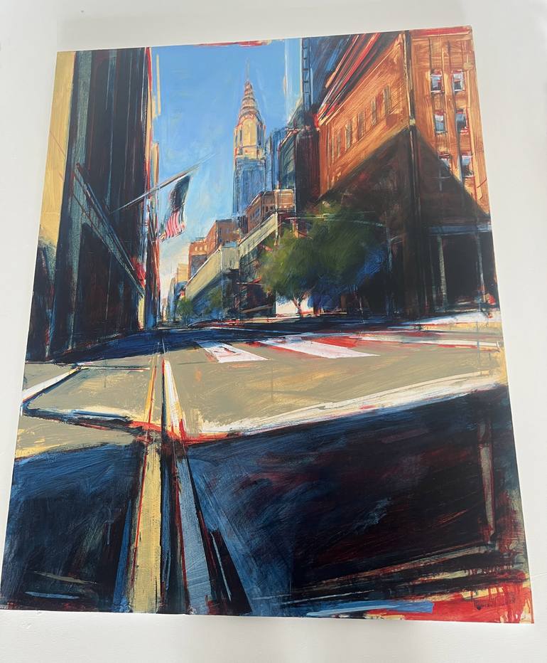 Original Painterly Abstraction Cities Painting by Tom Voyce