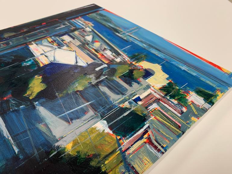 Original Abstract Cities Painting by Tom Voyce