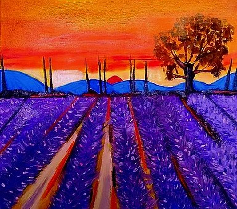 Provencal Sunset Painting by Rusty Gladdish | Saatchi Art