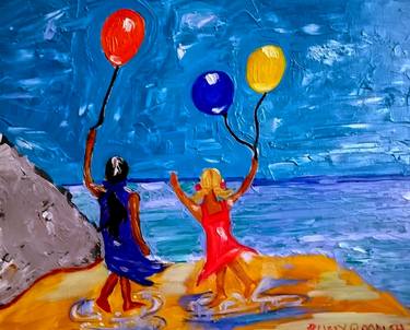 Balloons at Caswell Bay thumb