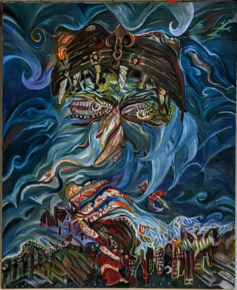 Original Symbolism Classical Mythology Painting by Garshasp Qobad