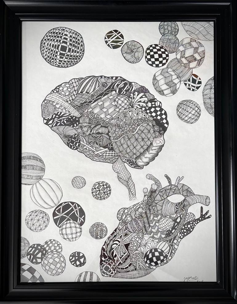 Original Abstract Health & Beauty Drawing by Jaspreet Kaur