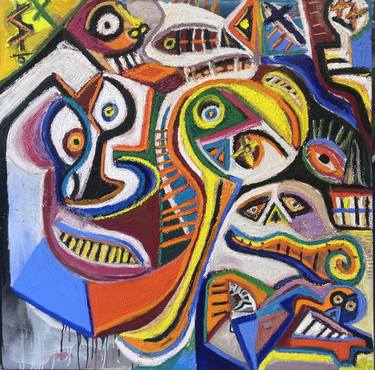 Original Abstract Expressionism Abstract Paintings by Six The Artist