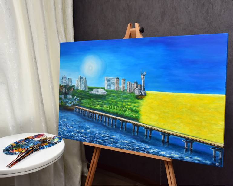 Original Contemporary Cities Painting by Viktoriia Peredrii