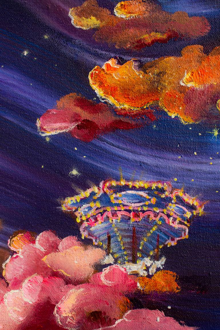 Original Impressionism Outer Space Painting by Maliha Sami