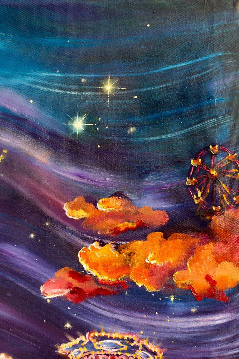 Original Impressionism Outer Space Painting by Maliha Sami