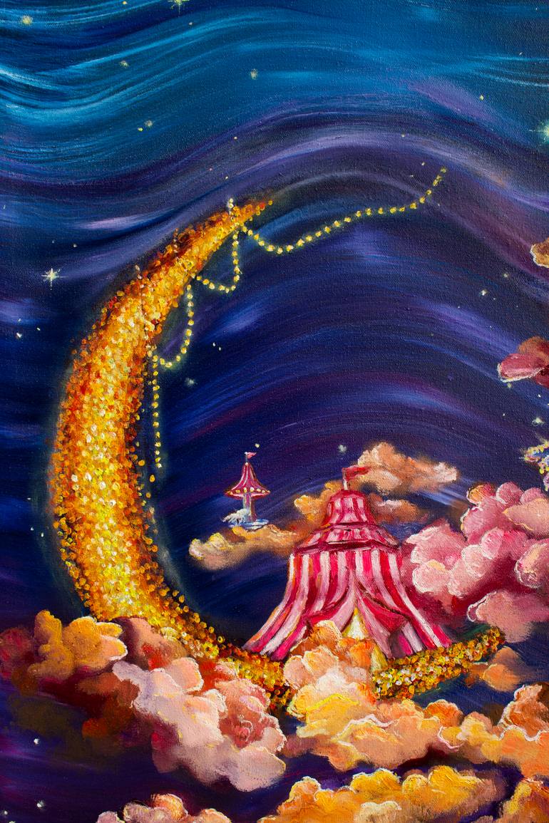 Original Impressionism Outer Space Painting by Maliha Sami