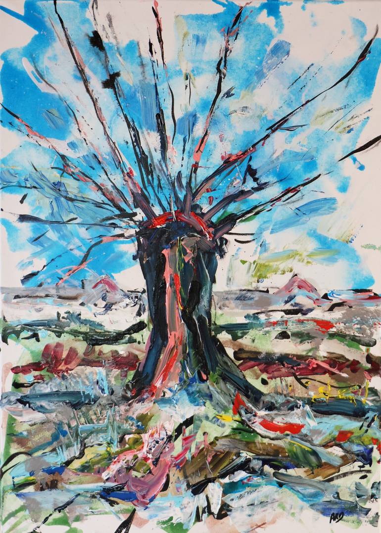 Willow – Blue Tones Painting by Ard Huizinga | Saatchi Art