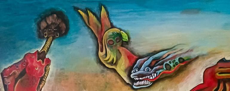 Original Surrealism Landscape Painting by Mareike Von Stamm