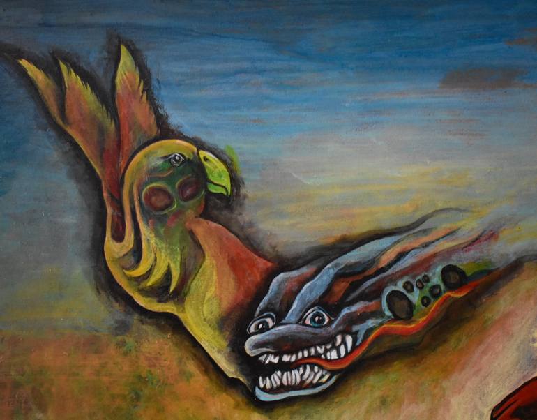 Original Surrealism Landscape Painting by Mareike Von Stamm