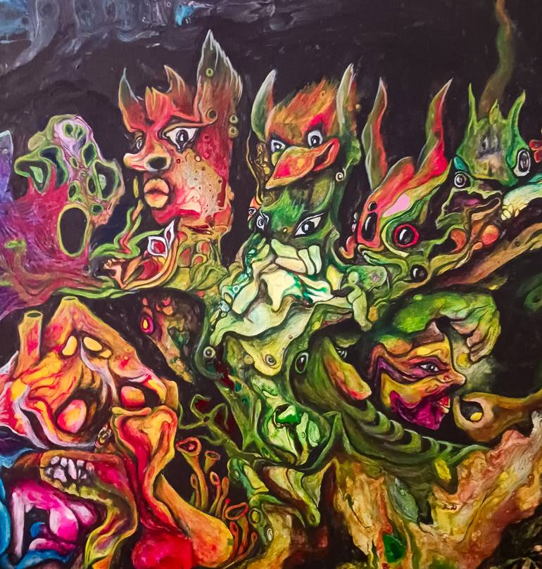 Original Abstract Fantasy Painting by Mareike Von Stamm