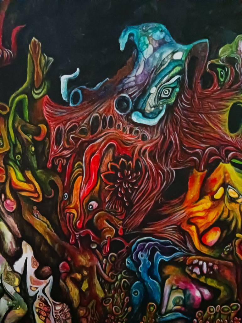 Original Abstract Fantasy Painting by Mareike Von Stamm