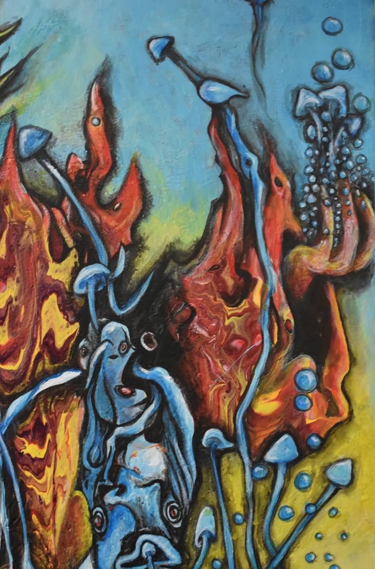 Original Surrealism Nature Painting by Mareike Von Stamm