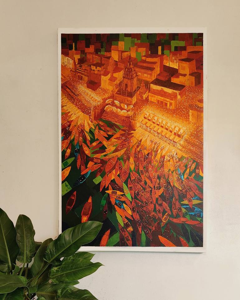 Original Abstract Expressionism Cities Drawing by Harikrishnan Tu