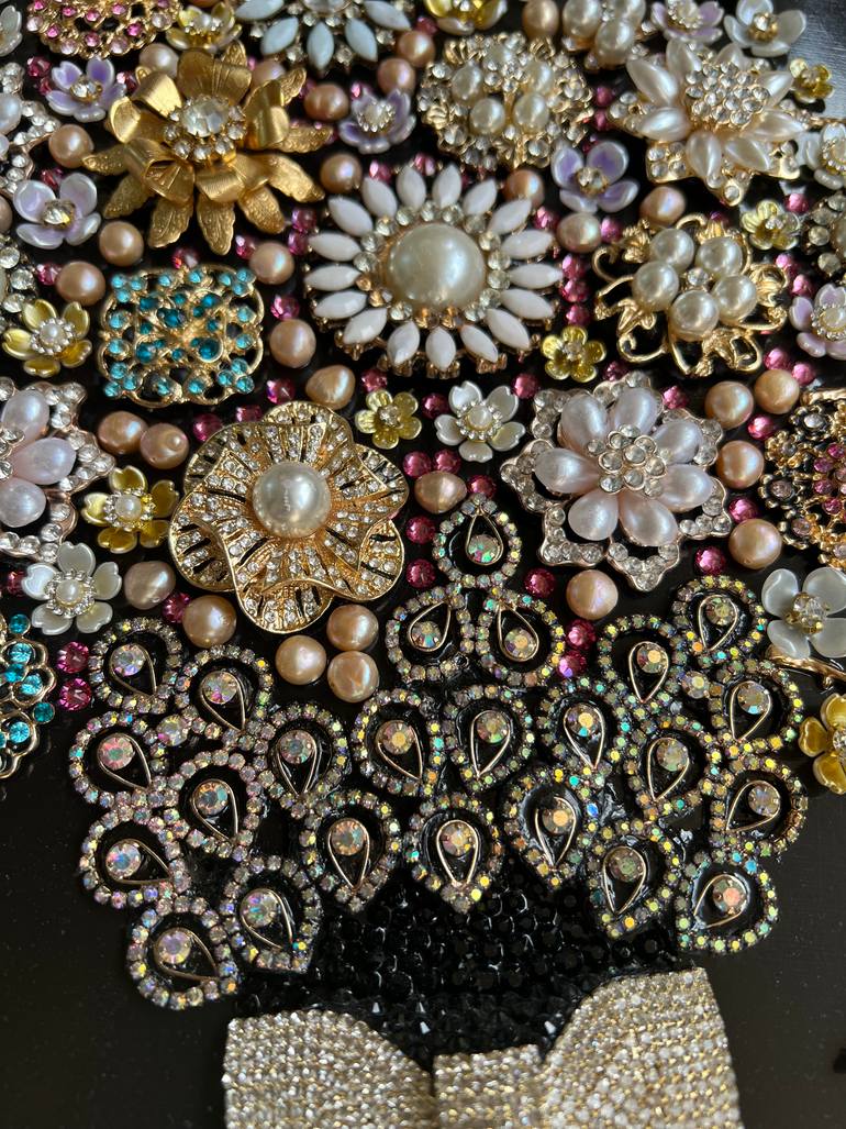 Original Art Deco Floral Collage by Dina Vysotskaya
