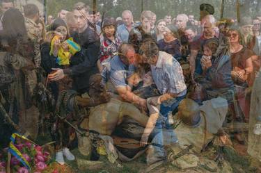 Original Realism People Mixed Media by Ingrid Hoffstädter Visnovska