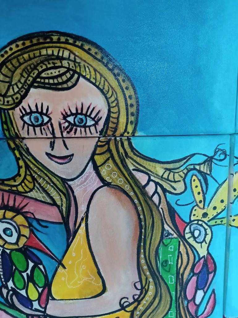 Original Art Nouveau Abstract Painting by Christian Panis