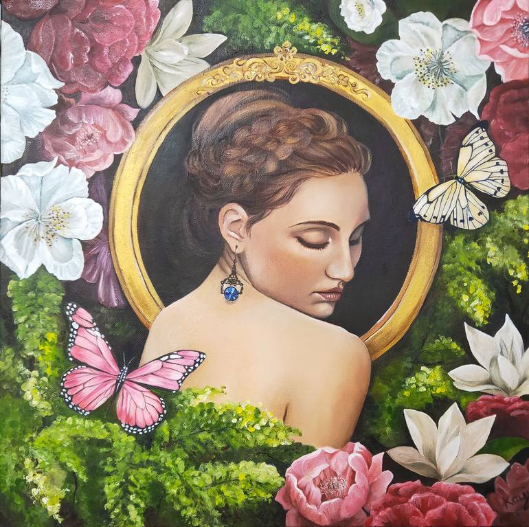 Original Art Nouveau Women Paintings by Kay Shanley