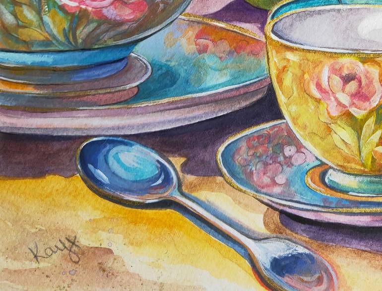 Time for Tea Painting by Kay Shanley | Saatchi Art Austria