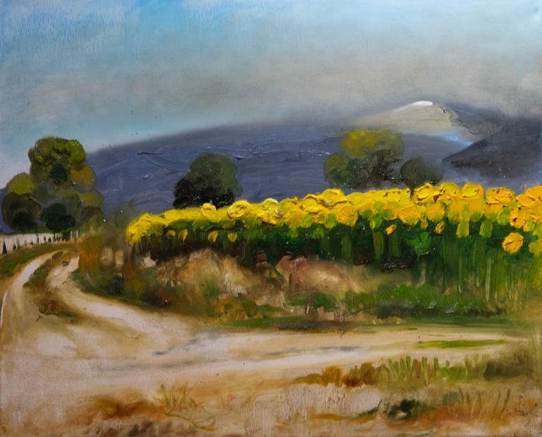 Original Impressionism Landscape Painting by Vasilis Lougos