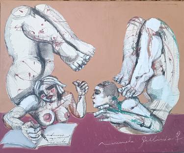 Original Contemporary Love Painting by Marianela Gallardo