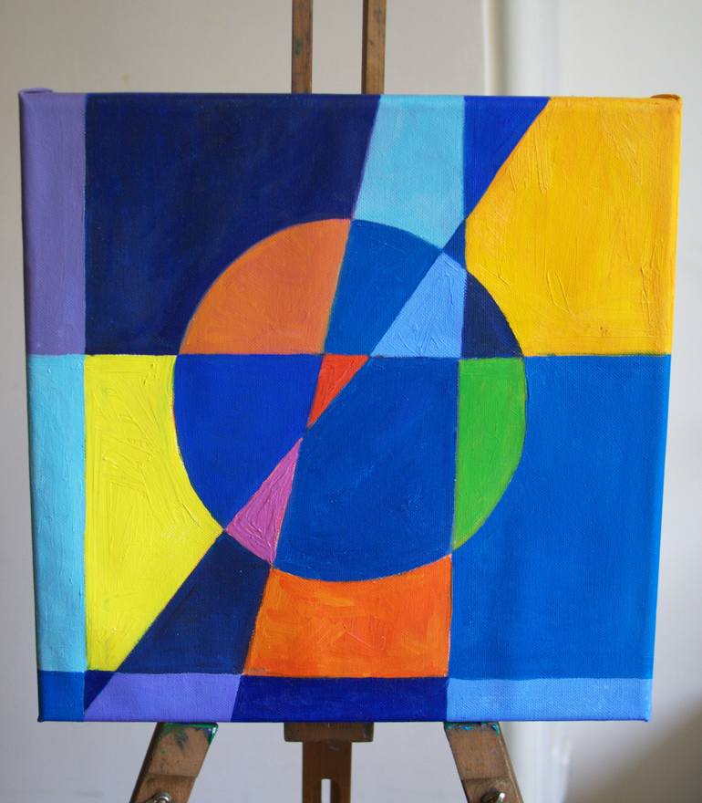 Original Abstract Geometric Painting by Anna Khaninyan