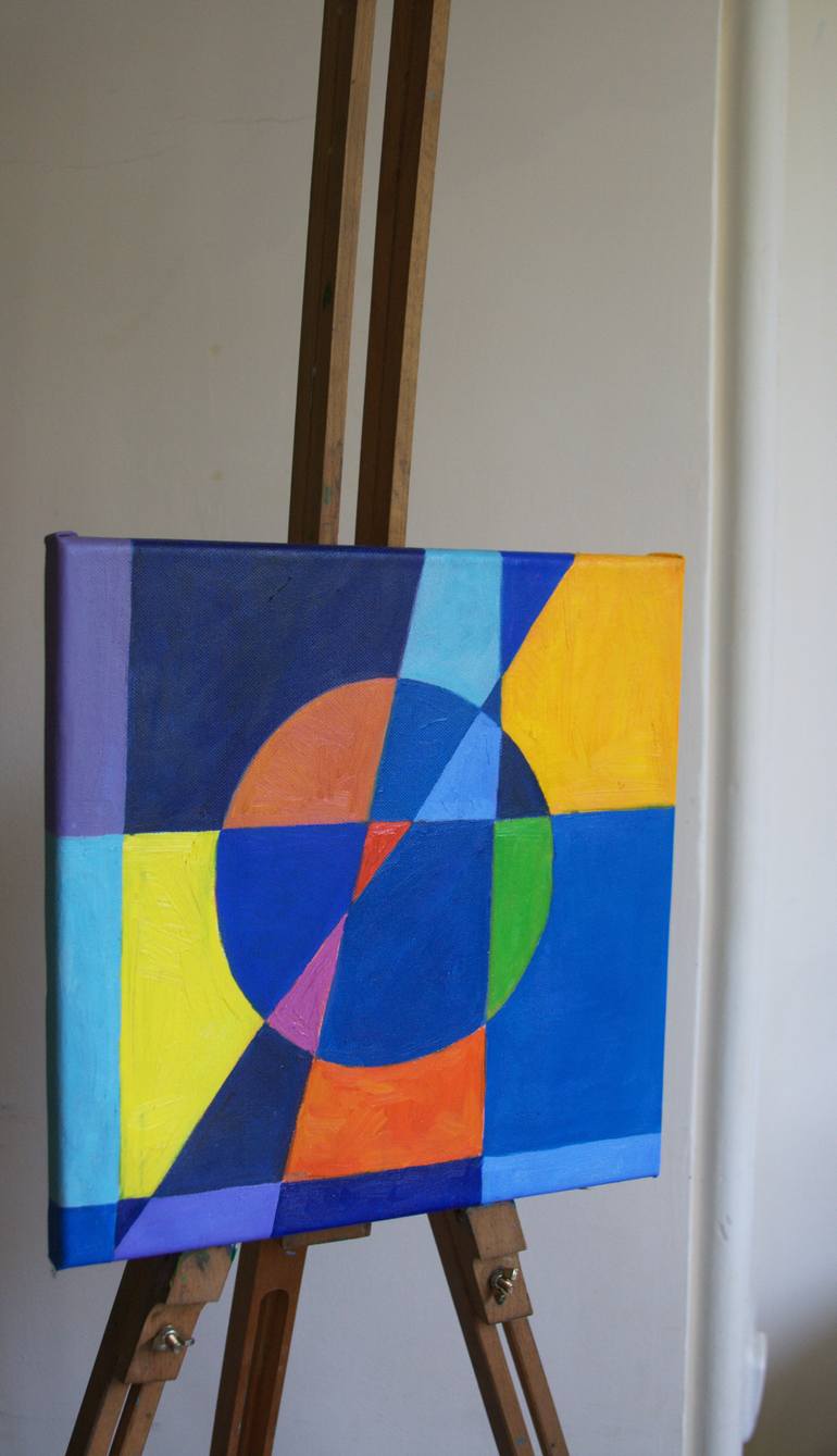 Original Abstract Geometric Painting by Anna Khaninyan