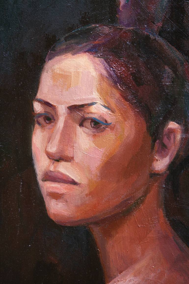 Original Realism Women Painting by Anna Khaninyan