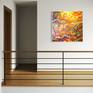 Vibrant focal point in a minimalist hallway.