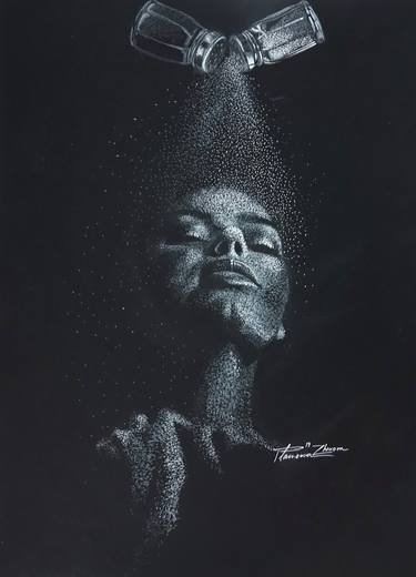 Original Black & White Outer Space Drawings by Plamena Zhekova 