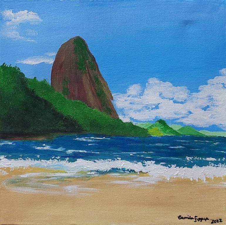 Original Figurative Beach Paintings by Camila Teixeira