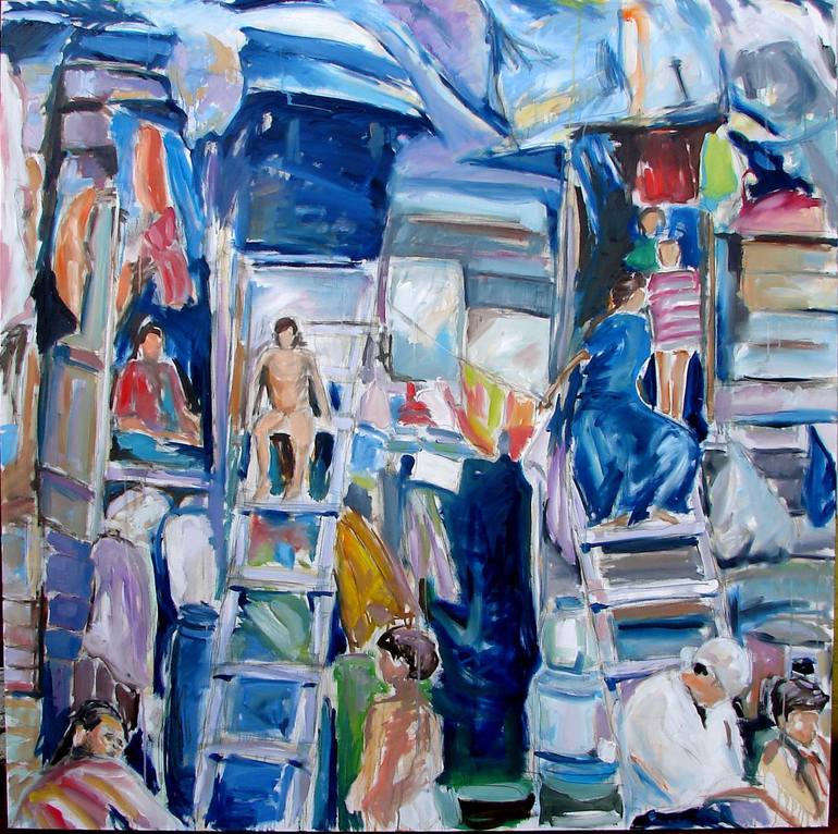 Dharavi Slum, Mumbai, India Painting by Caoimhghin O Croidheain