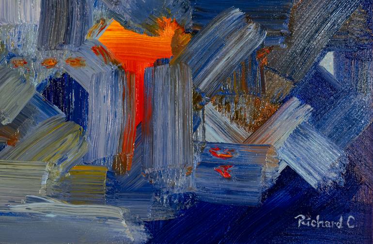 Original Abstract Cities Painting by Richard Chiang