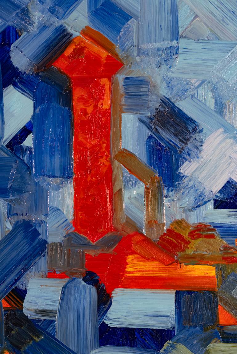 Original Abstract Cities Painting by Richard Chiang