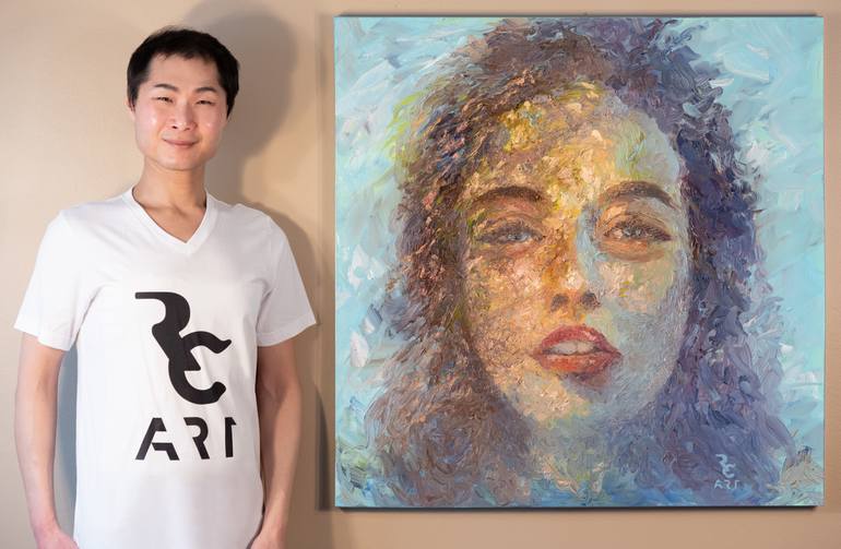 Original Impressionism People Painting by Richard Chiang