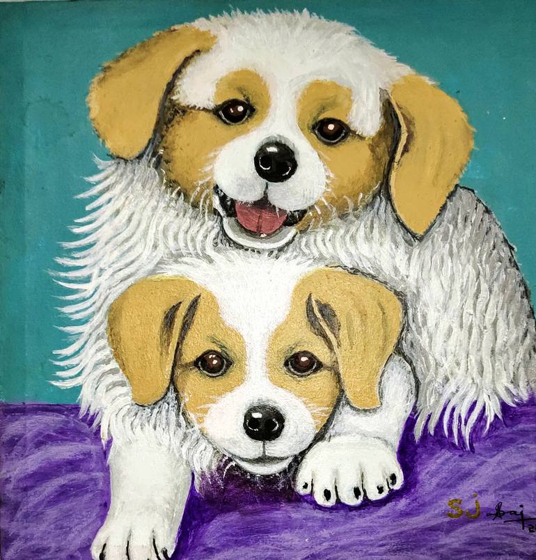 Original Portraiture Animal Painting by S J Abbasi