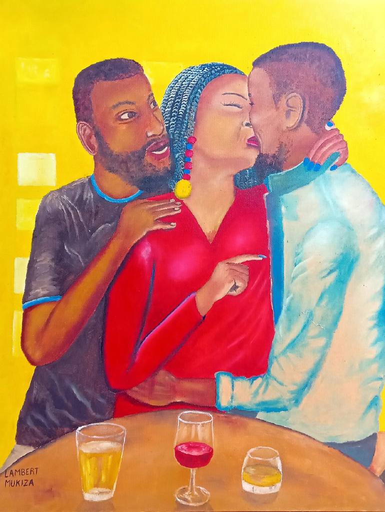 Original Impressionism Erotic Paintings by Lambert Mukiza