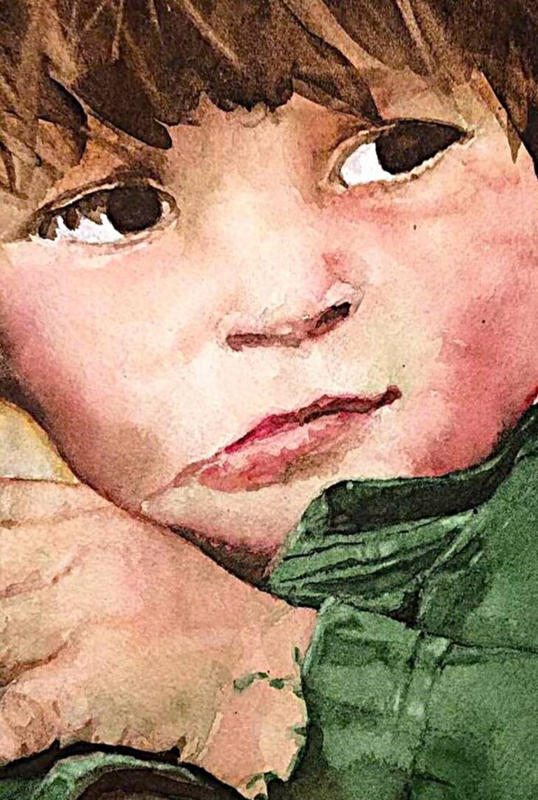 Original Figurative Children Painting by Liliane Rocaboy