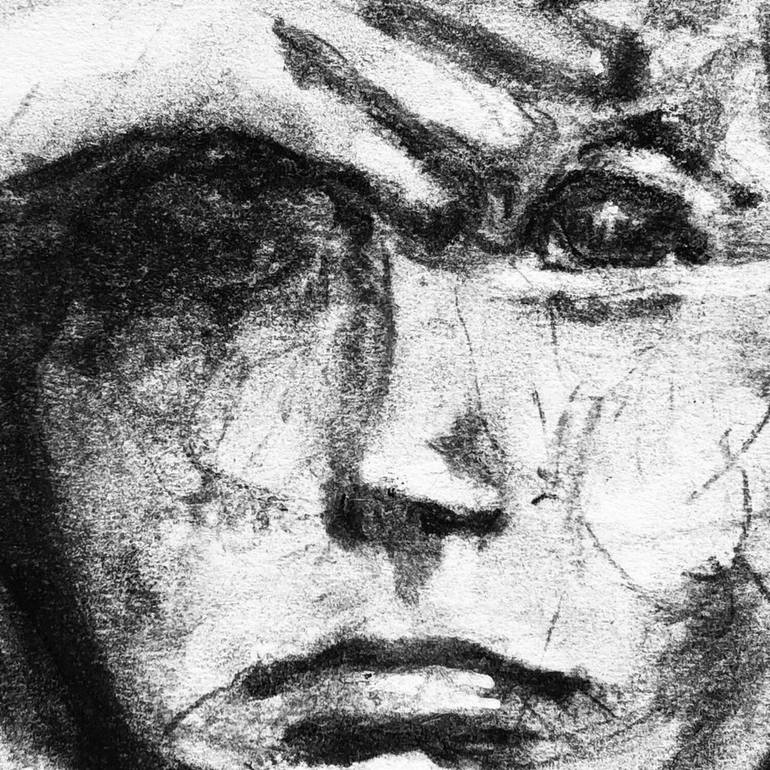 Original Black & White Children Drawing by Liliane Rocaboy