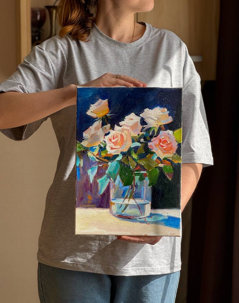 Original Impressionism Floral Painting by Daria Zavadenko