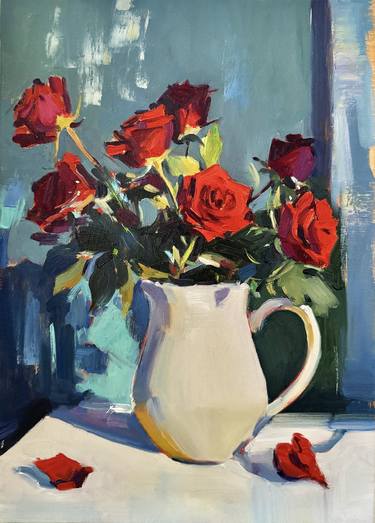 Original Impressionism Floral Painting by Daria Zavadenko