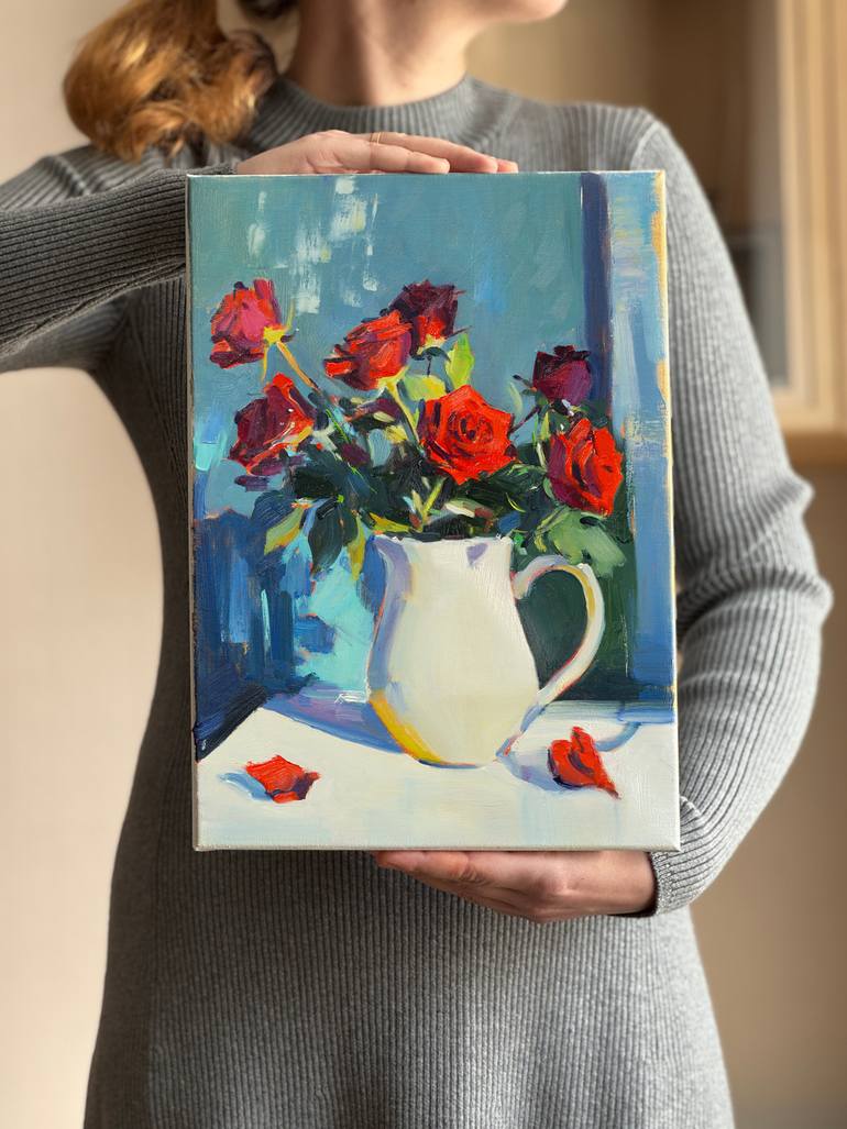 Original Impressionism Floral Painting by Daria Zavadenko