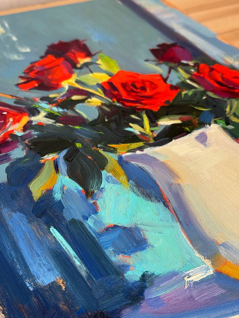 Original Impressionism Floral Painting by Daria Zavadenko