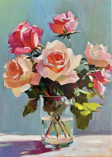 Original Impressionism Floral Painting by Daria Zavadenko