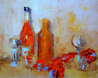 Original Expressionism Food & Drink Paintings by Alexandra Morozova